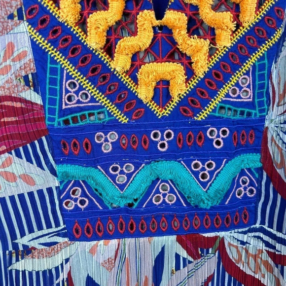 Soft Surroundings Tunic Womens Medium Colorful Floral Fringe Embroidery Ladies - Picture 4 of 13